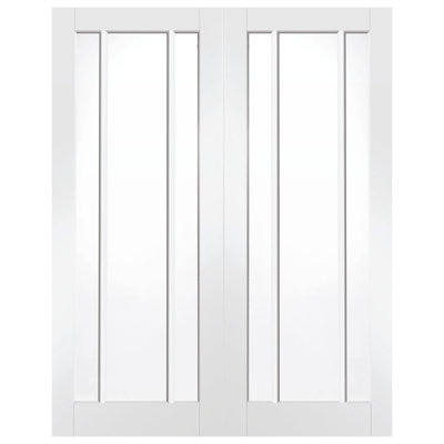 Internal Glazed White Primed Worcester Door Pair