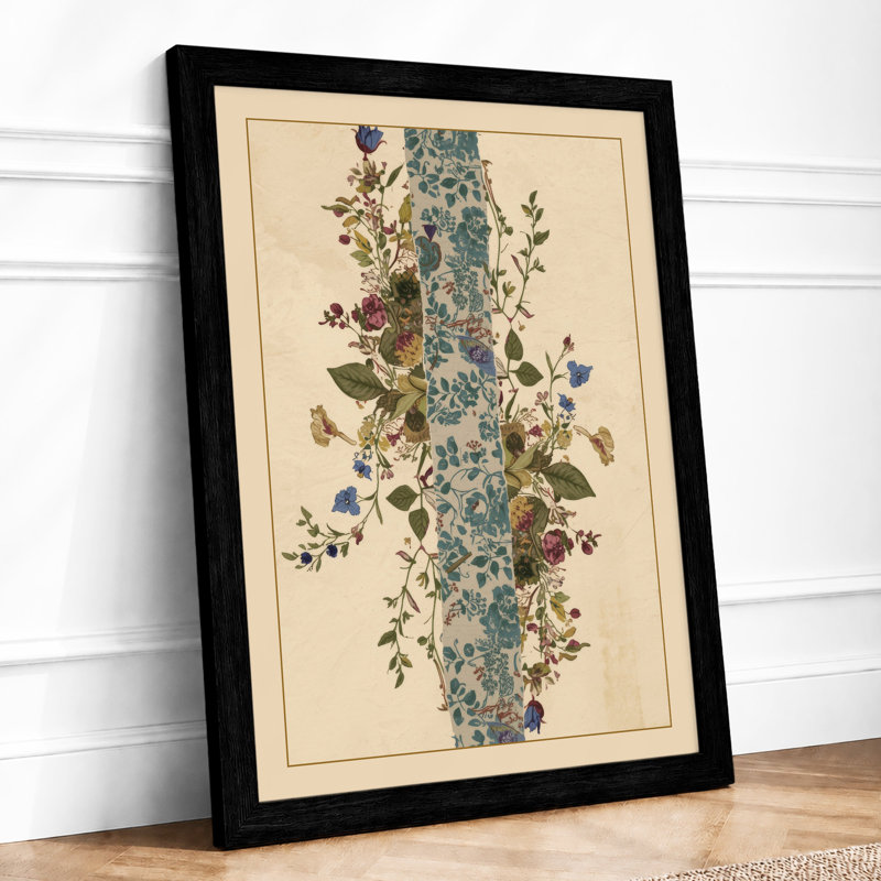 Climbing Vine In Bloom Botanical - Print, Black, A4 - 29.7 x 21.0 cm