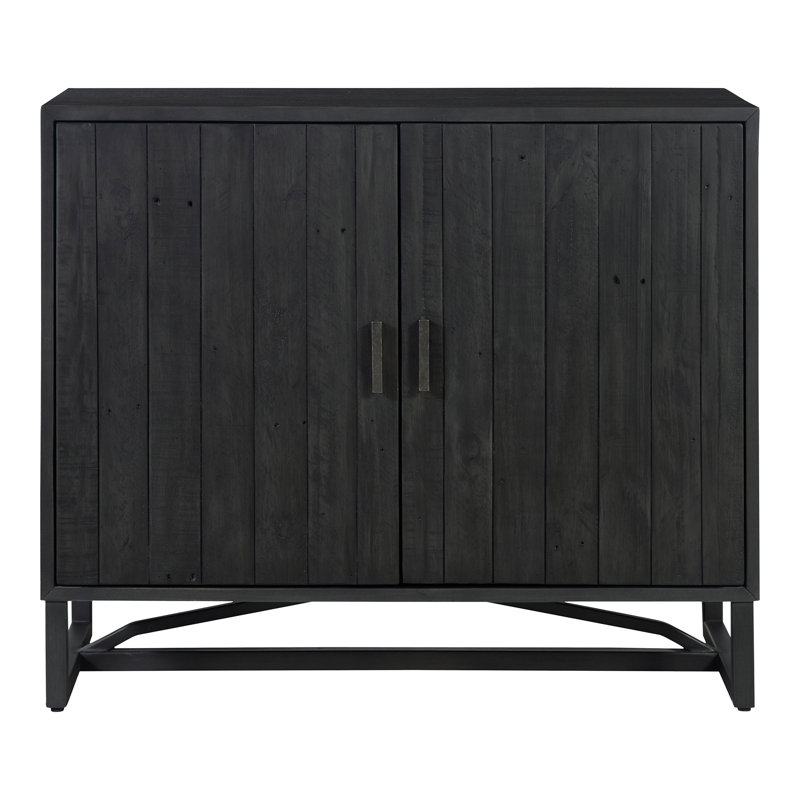 Sierra Solid Wood Accent Cabinet, Black