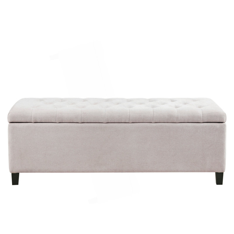 Banc de rangement capitonné à fermeture douce, banc de bout de lit