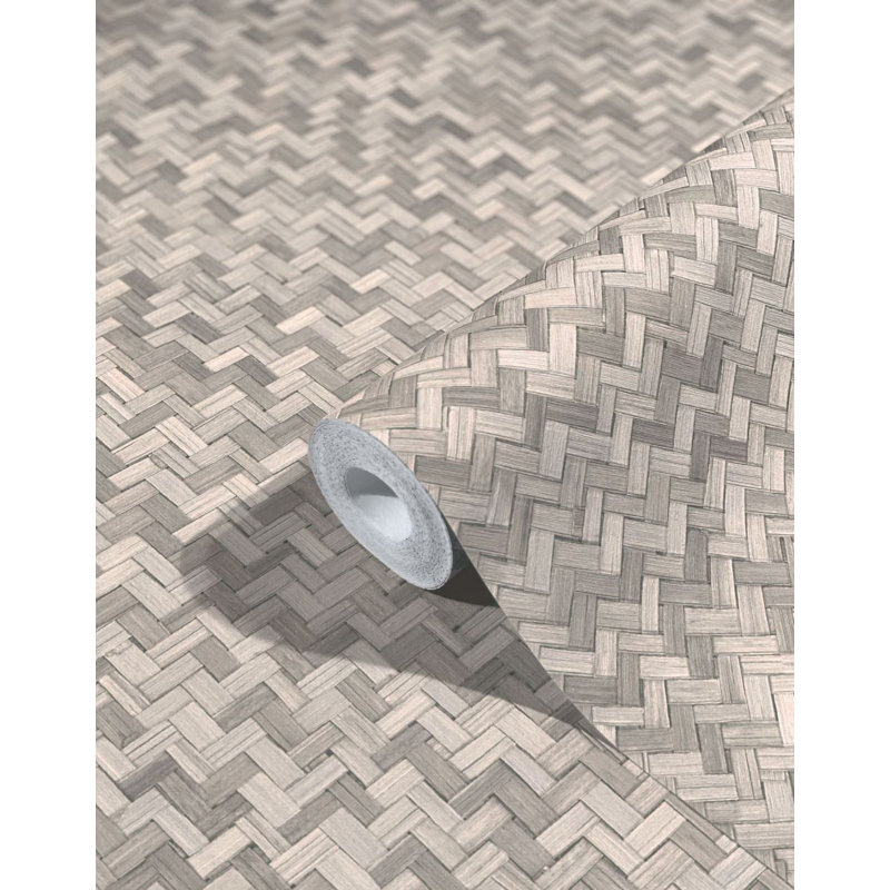 Rouleau de papier peint texturé L 33 pi x l 21 po Jomari, Gris