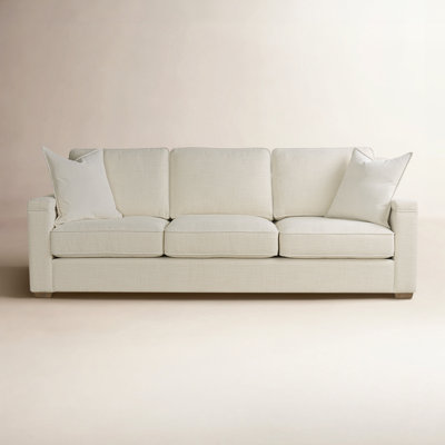 Leah 99" Sofa in High Performance Asbury Oatmeal Fabric
