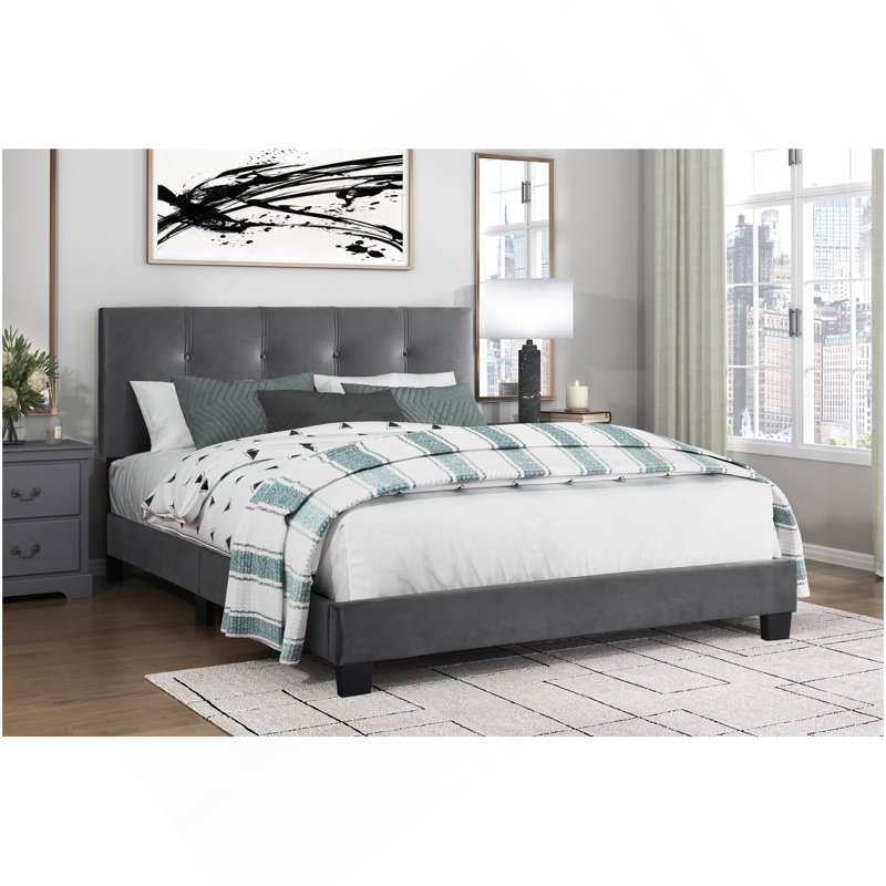 Mobilier de chambre à coucher 1pc, Grand lit, Dark Grey