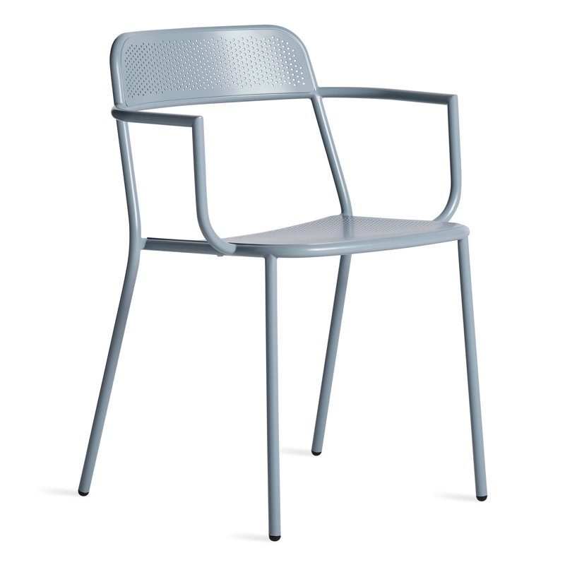 Trim Outdoor Dining Armchair, Gray Blue