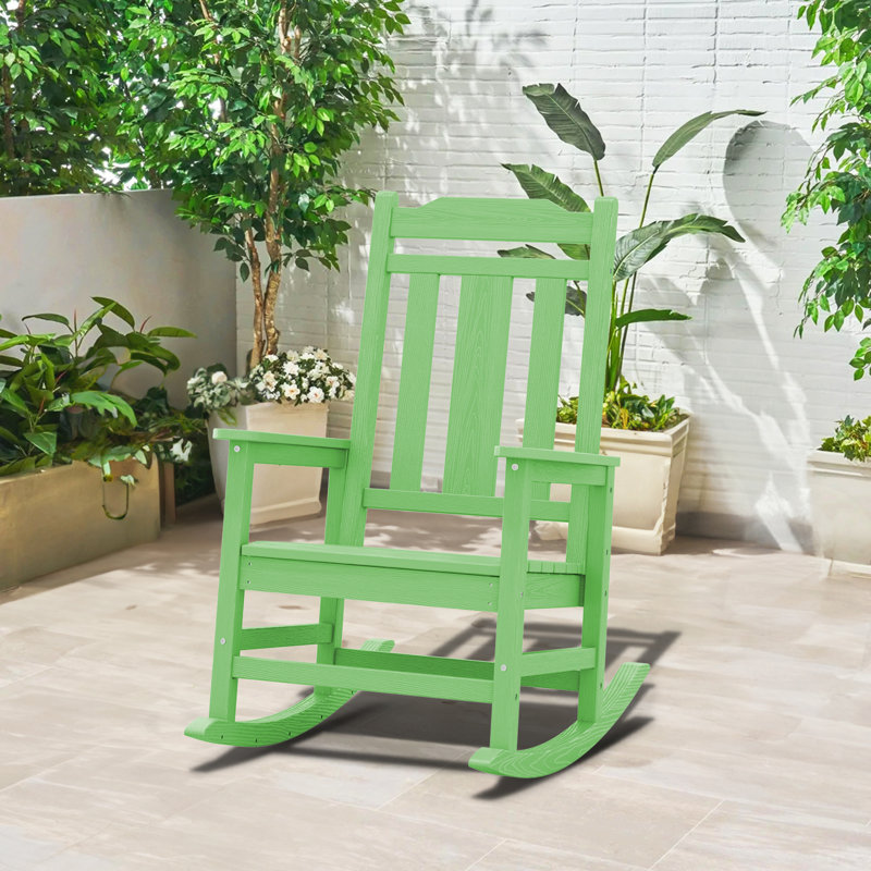 Fauteuil Adirondack surdimensionné en polyéthylène haute densité Wolak Wolak, Vert clair