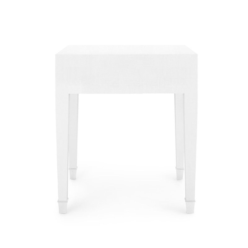 Claudette End Table, White, White
