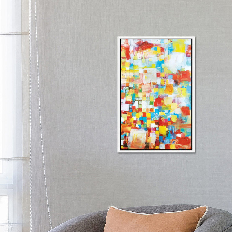 Into Being 1 Piece Painting on Canvas, 66.04cm H x 45.72cm W x 3.81cm D, White Framed