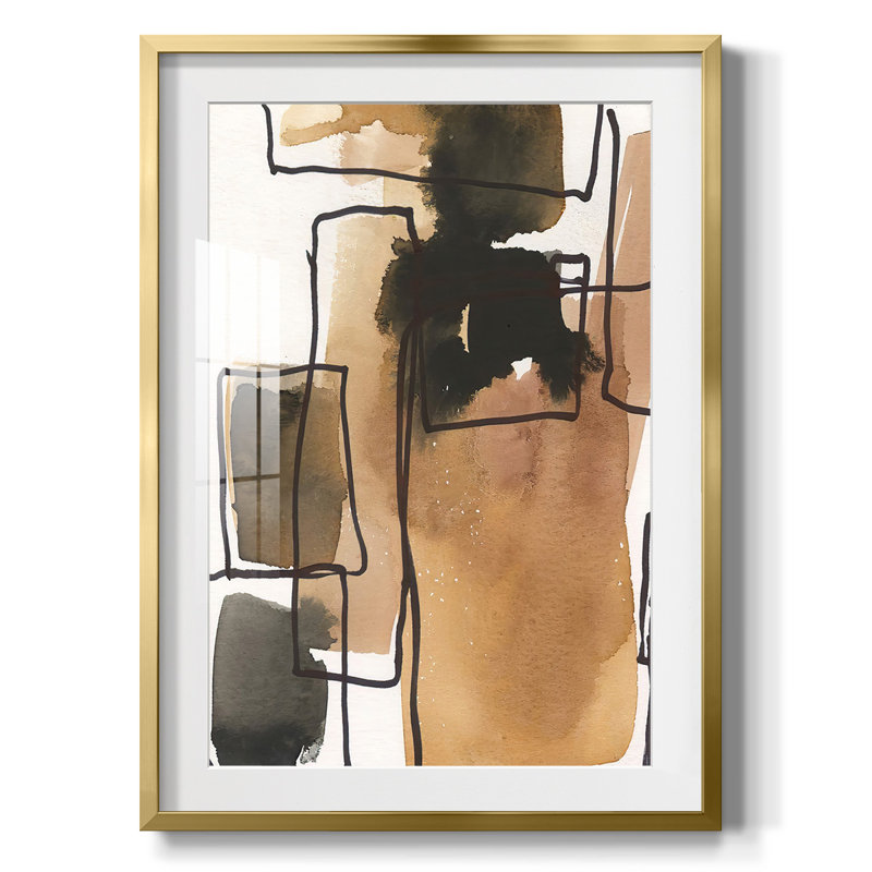 Retro Vibe IV - Impression encadrée, H 25,5 po x l 17,5 po, Doré