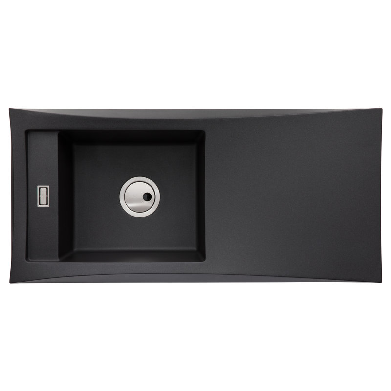 Abode Designs Londa 450mm W Single Bowl Granite Drop-In Kitchen Sink with 2 Faucet Holes