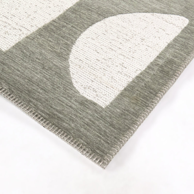 Tobin Green Modern Geometric Area Rug, Rectangle 7'10" x 10'