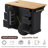 Rolling Kitchen Island With Wood Drop Leaf, Power Outlet, 4 Door Shelves, Embossed Vertical Stripe Design, 6 Deep Drawers, Spice Rack And Towel Rack-622084292