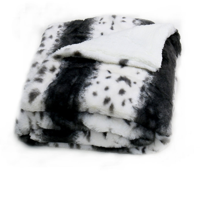 Couverture en fausse fourrure Citraka, L 60 po x l 50 po, Noir