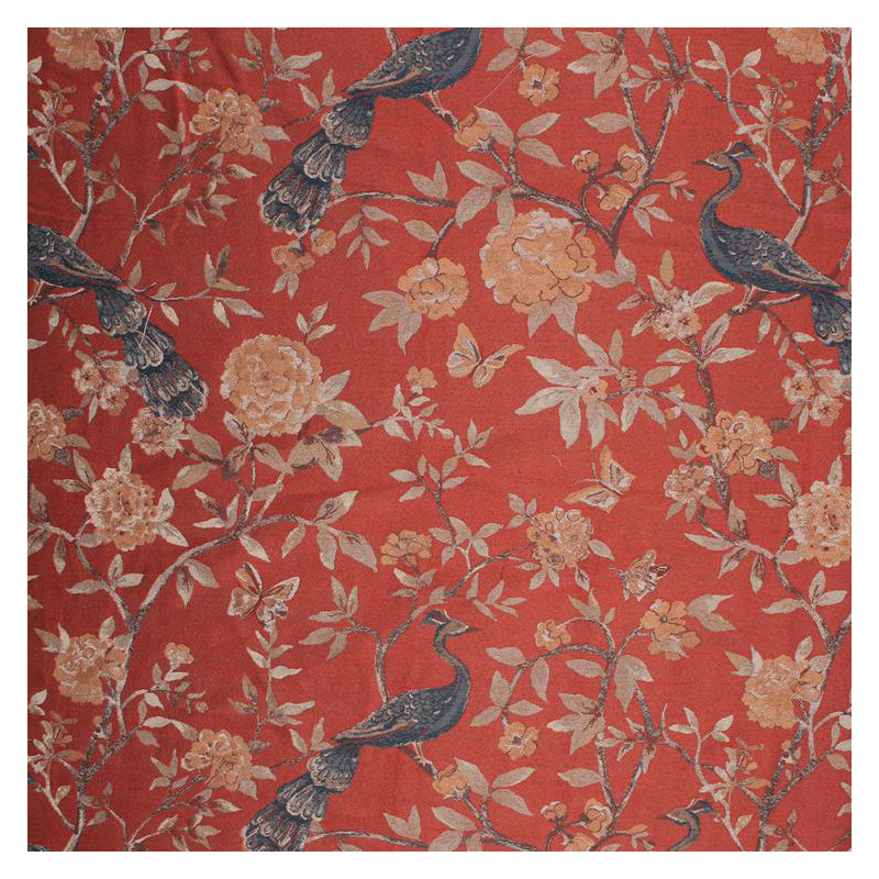 Prive Peony Bird Fabric, Cinder