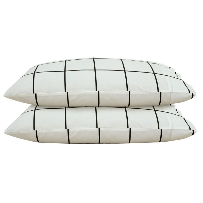 Ensemble de 4 valises pour chambre d'amis, Ensemble de draps pour lit simple avec deux taies , Multicolore noir / blanc