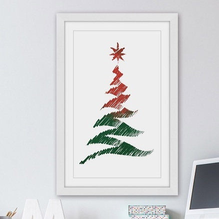 «Watercolor Tree» par Diana Alcala - reproduction de cadre photo sur papier, H 36 po x l 24 po x P 1,5 po