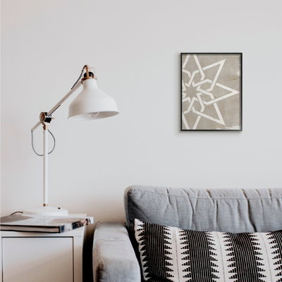 " Geometric Eight Point Star Distressed Grain Detail "