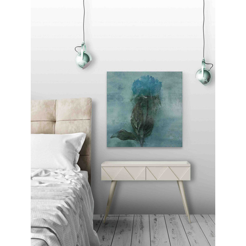 24" x 24" Blue Floral Canvas Print