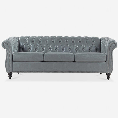 Canapé Chesterfield à accoudoirs roulés 84,65 po.