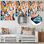 «Colorful Tidal Swirls Art II», reproduction d'art murale abstraite en métal-1542101288
