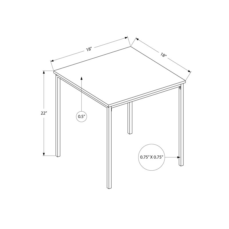Table d'appoint noire moderne de 56 cm de hauteur, de forme carrée, idéale comme table de chevet ou meuble d'appoint dans un salon. Montage simple et rapide, convient à toutes les pièces.