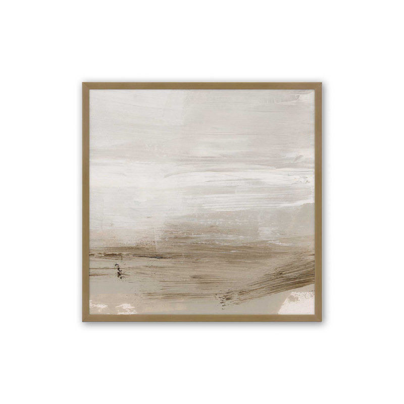 Subtle Earthline I, reproduction sur toile dans un cadre, H 13,75 po x l 13,75 po, Or brossé