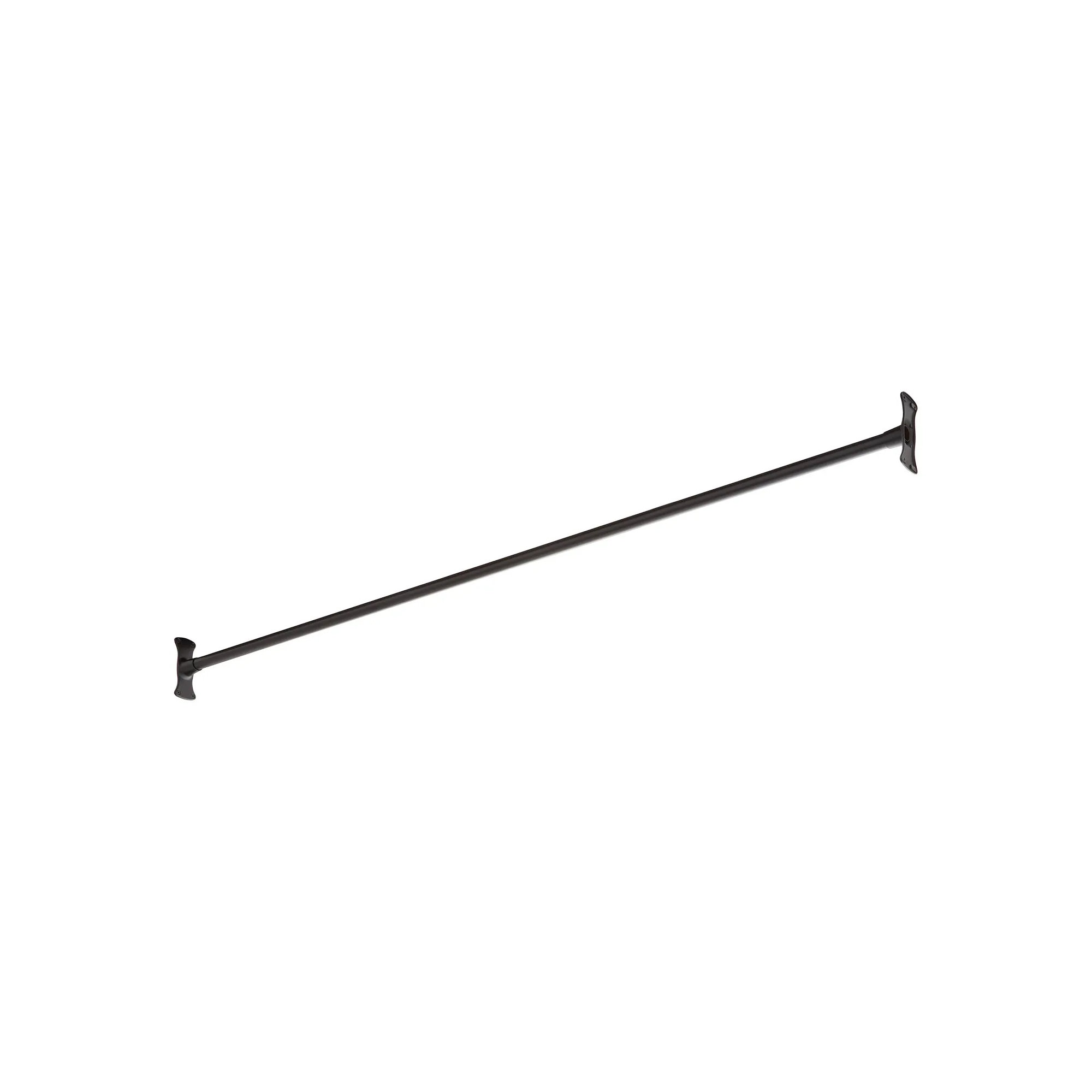 60" Brass Straight Shower Curtain Rod, Matte Black