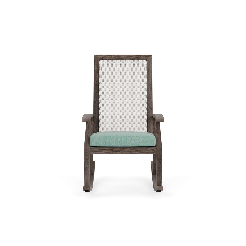 Frontier Outdoor Rocker Chair, White, Remy Pebble