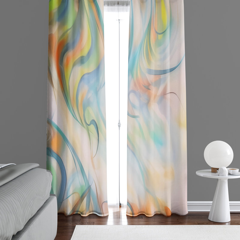 Paire de rideaux semi-transparents en polyester Dattolico, L 56 po x L 78 po