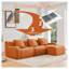Canapé modulaire orange à 3 places modulaire, mobilier de salon en tissu haut de gamme sans assemblage-1752897256