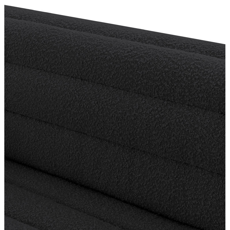 Honorio 50" W Boucle Fabric Chair, Black Boucle Fabric