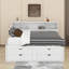 Lit de jour double avec 2 armoires de chevet, tablettes et tiroirs-1379622863