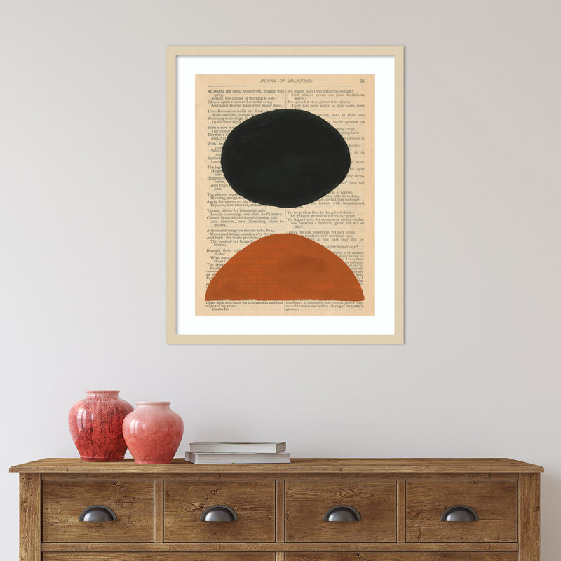 Modern Prose III by W. Stramel, Brown Framed Paper, 29.38" H x 23.38" W x 0.88" D