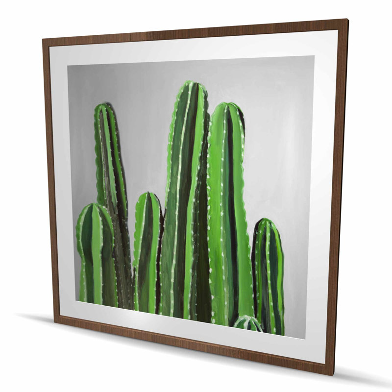 Bougies de cactus - fleurs vertes encadrées
