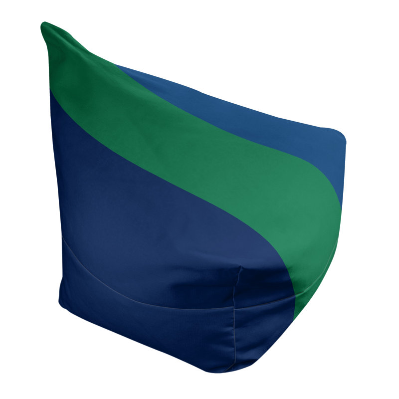 Bean Bag Cover, 42" H x 38" W x 2" D, Blue/Green/Dark Blue