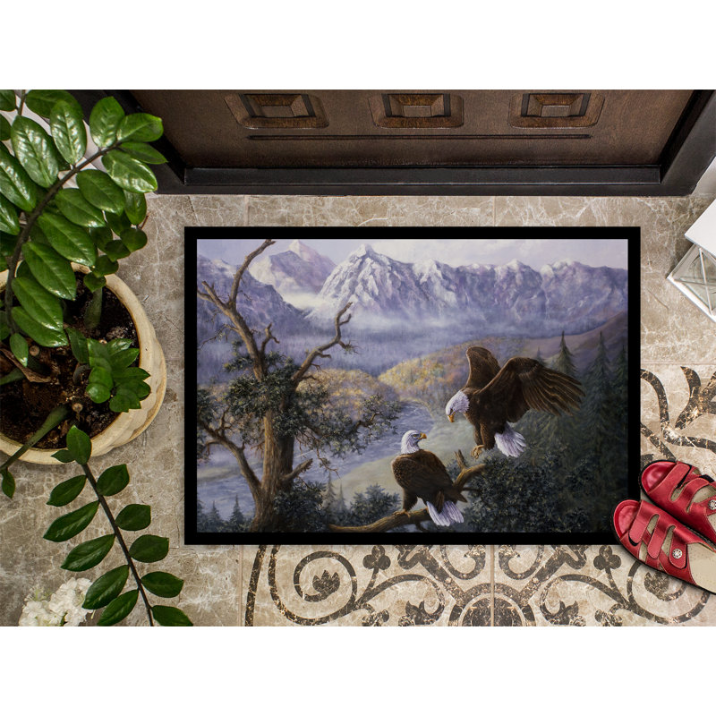 Tapis d'extérieur antidérapant Gillen Eagles, Rectangle 1 pi 6 po x 2 pi 3 po