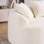 Canapé courbé en éponge à compression complète blanc, canapé compact en chenille 30D sans assemblage pour petits espaces et appartements, L 65 po, 300 lb, 3 coussins