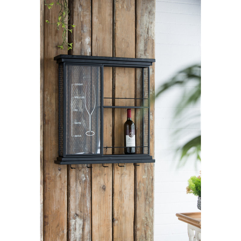 Floating Wine Bar Shelf with Glass Holder