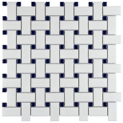 Carreau de mosaïque de plancher et de mur en porcelaine 11 3/4 po x 11 3/4 po Metro Basketweave