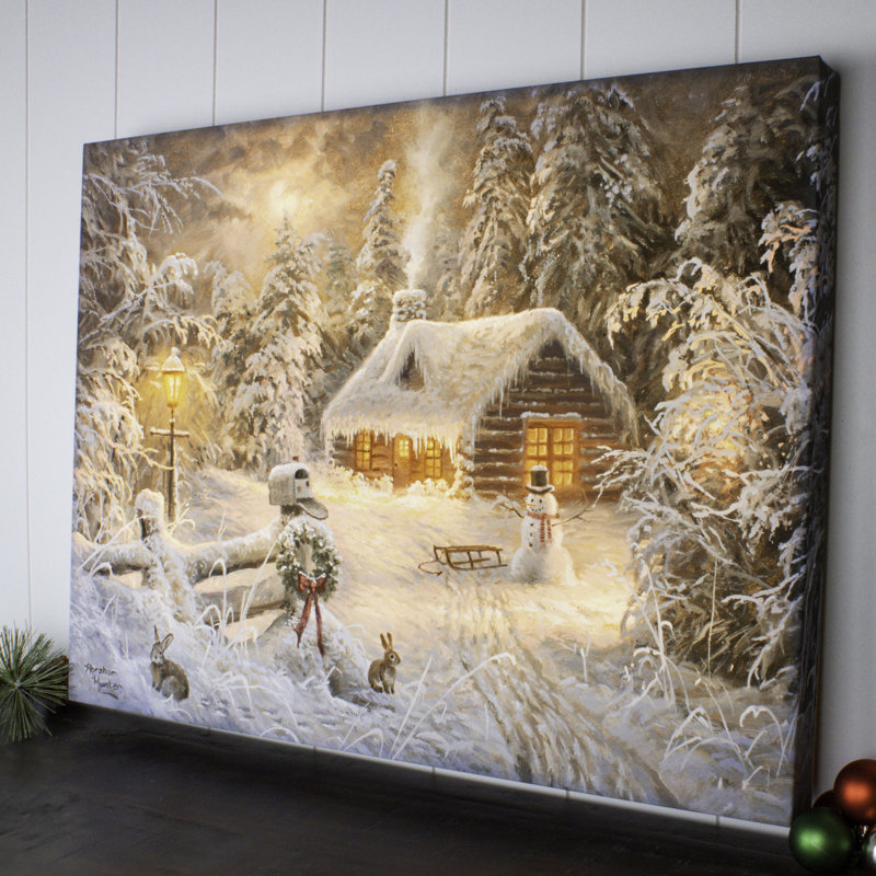 Holiday Home 18x24 Fully Illuminated ColorChange LED Print