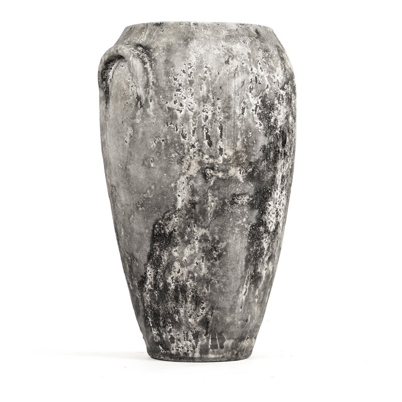 Vase de table gris, H 23 po x l 27 po x P 21,5 po