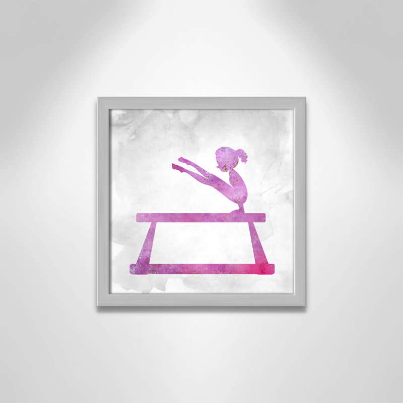 Gymnastique 3, impression sur papier, H 13 po x l 13 po x P 1,19 po, Encadré de boîte argent