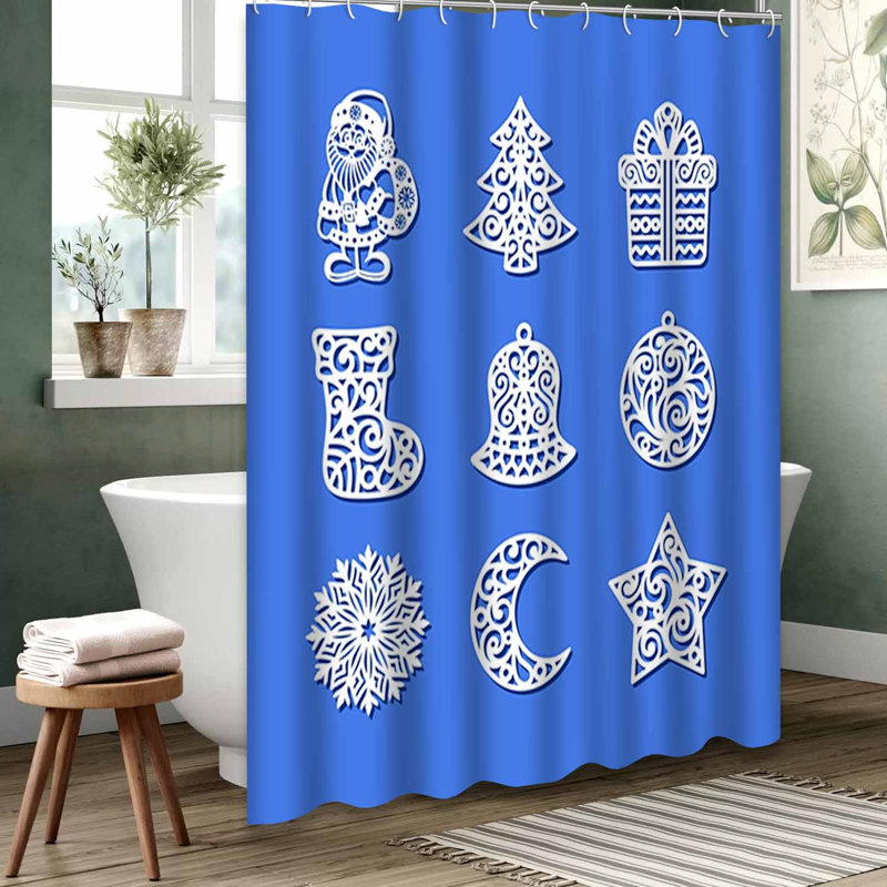 Rideau de douche blanc imperméable, rideaux de douche pour la salle de bain avec 12 crochets, 72" L x 72" W