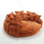 Canapé surdimensionné surdimensionné - grande causeuse ronde avec coussins-106371825