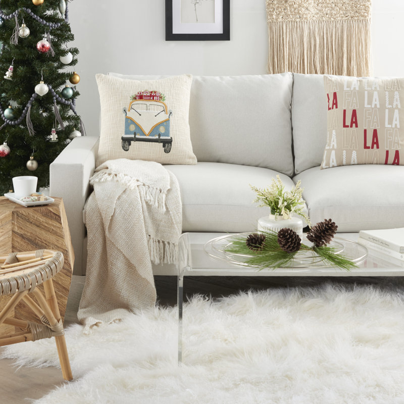 Appliqued Cotton Throw Pillow