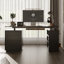 Bureau électrique moderne à hauteur réglable avec deux modules de rangement et organisateur de panneau perforé