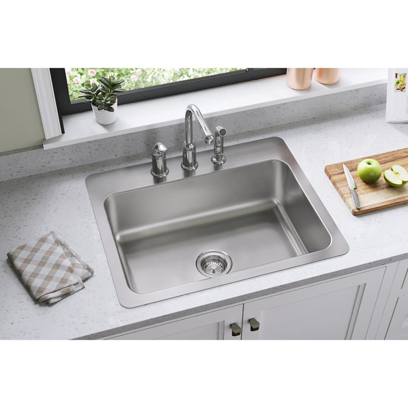 Dayton 27" L x 22" W Dual Mount Kitchen Sink, 3 Hole