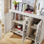 Armoire de rangement autoportante autoportante avec portes sculptées en miroir en acrylique, tablette réglable et comptoir spacieux pour une utilisation polyvalente à la maison-1483526226