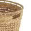 Panier de rangement décoratif et fonctionnel ovale en jonc de mer brun avec bordure surélevée et poignée fendue