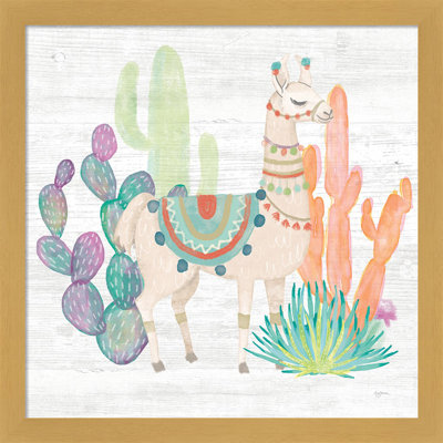 «Lovely Llamas II» par Mary Urban, art mural encadré