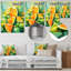 Vert et jaune motif de melon d'eau 1 - Melon, art mural en métal-101156044